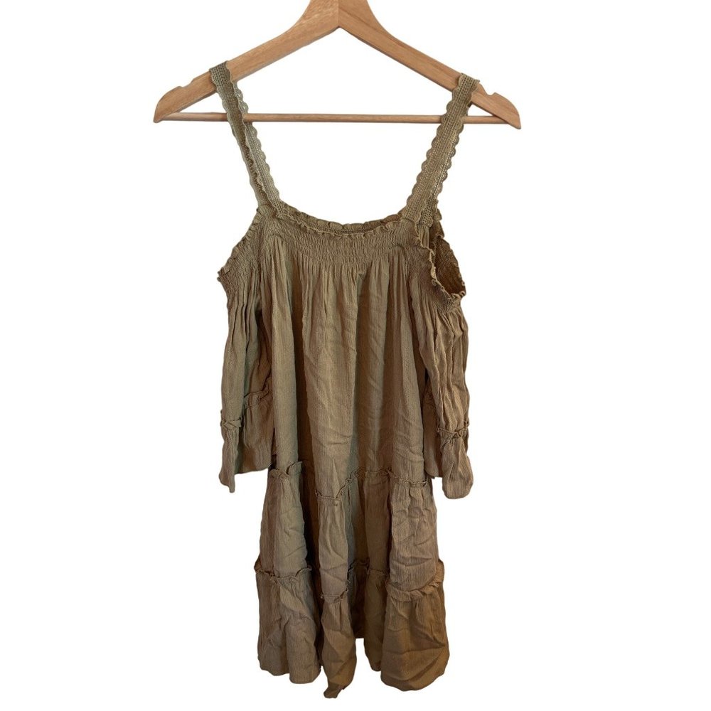 Forever 21 Mini Dress Off the Shoulder Olive Green Women's Size Small Cottagecor